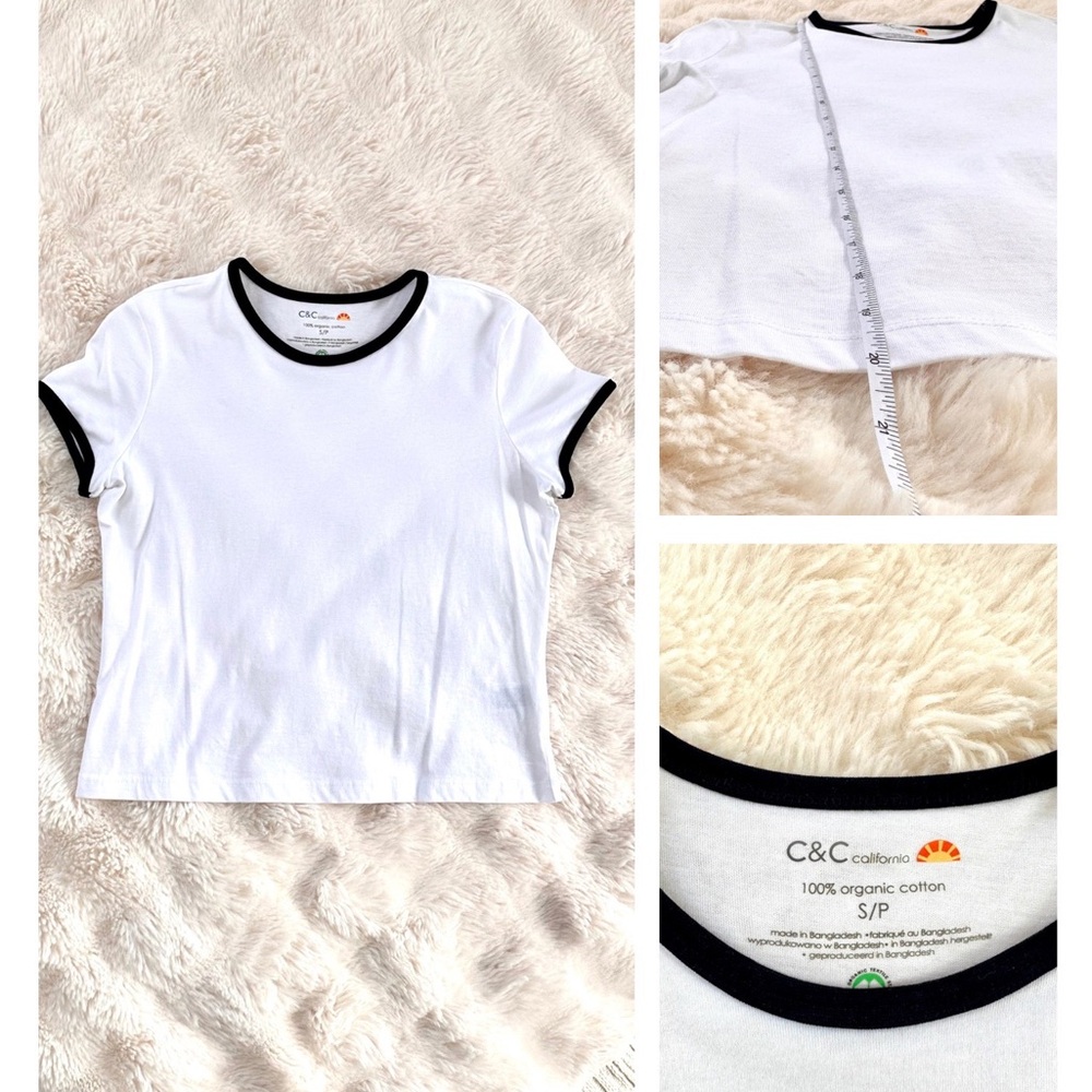 C&C California White Tee with Black Trim
